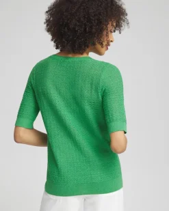Linen Blend Square Neck Pullover
