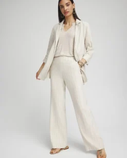 Linen Blend Stretch Stripe Blazer