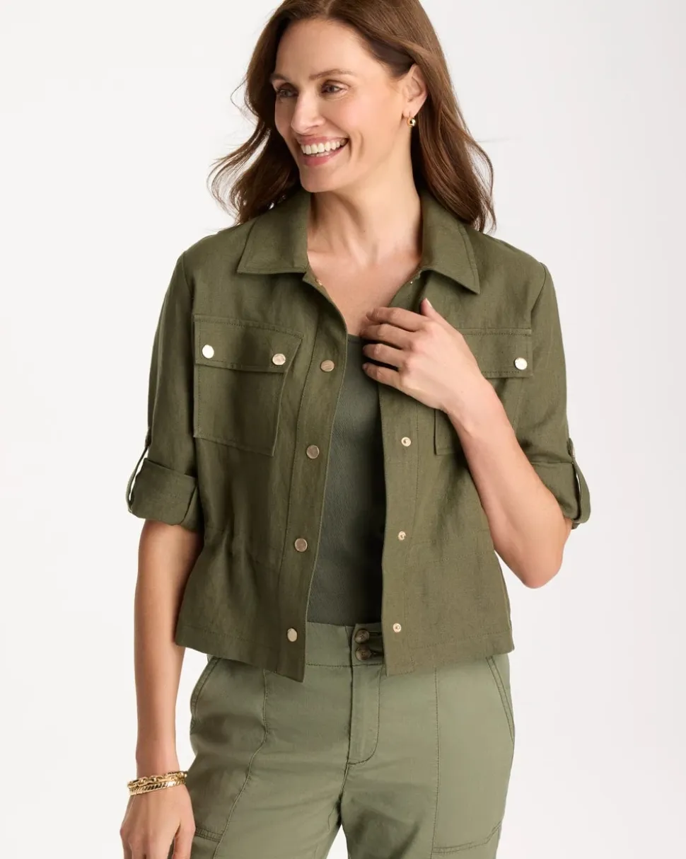 Linen Cargo Jacket
