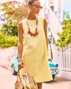 Linen-Cotton Henley Dress