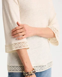 Linen Crochet Lace Tee