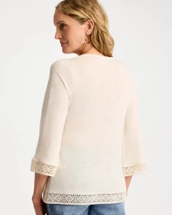 Linen Crochet Lace Tee