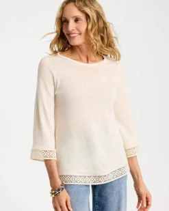 Linen Crochet Lace Tee