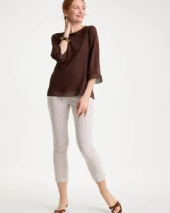 Linen Crochet Lace Tee