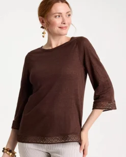 Linen Crochet Lace Tee