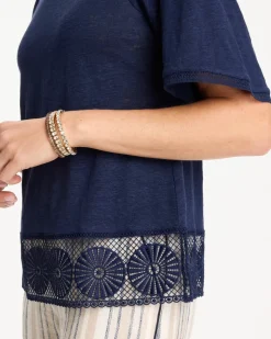 Linen Crochet Tee