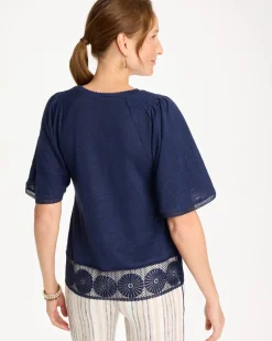 Linen Crochet Tee
