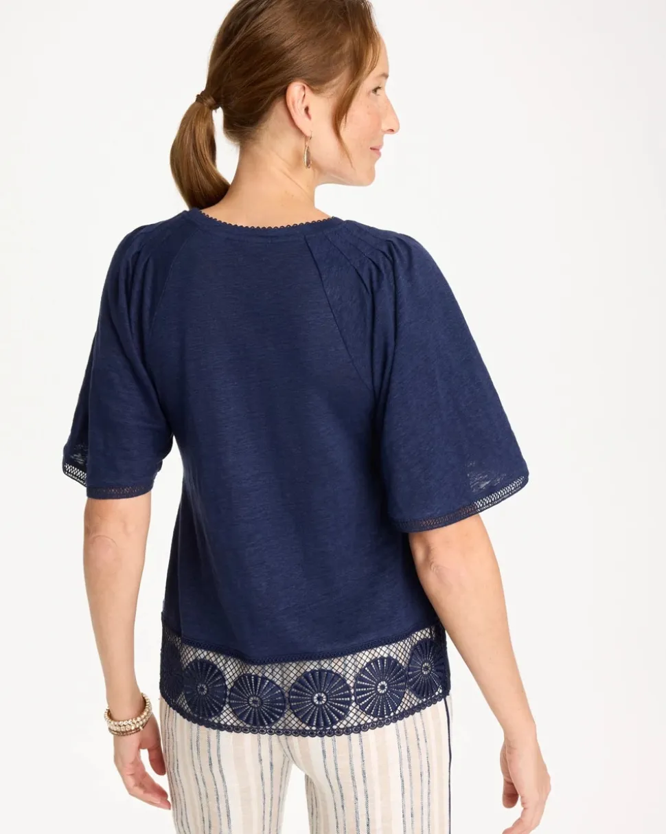 Linen Crochet Tee