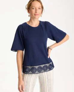 Linen Crochet Tee