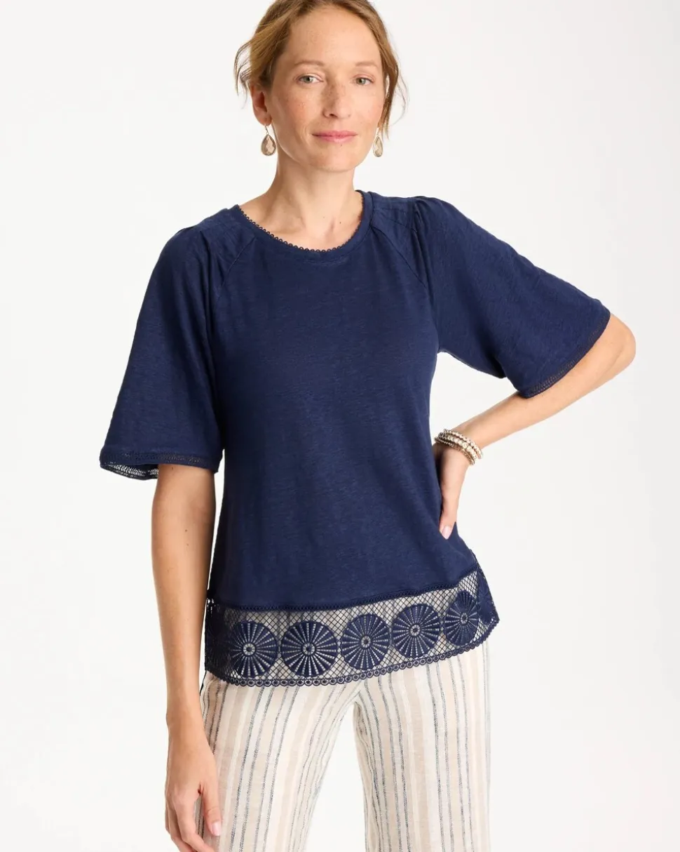 Linen Crochet Tee
