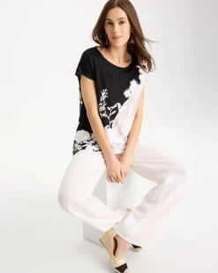 Linen Floral Seamed Tunic