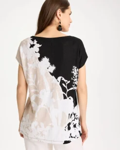 Linen Floral Seamed Tunic