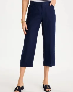 Linen Fly Front Pants