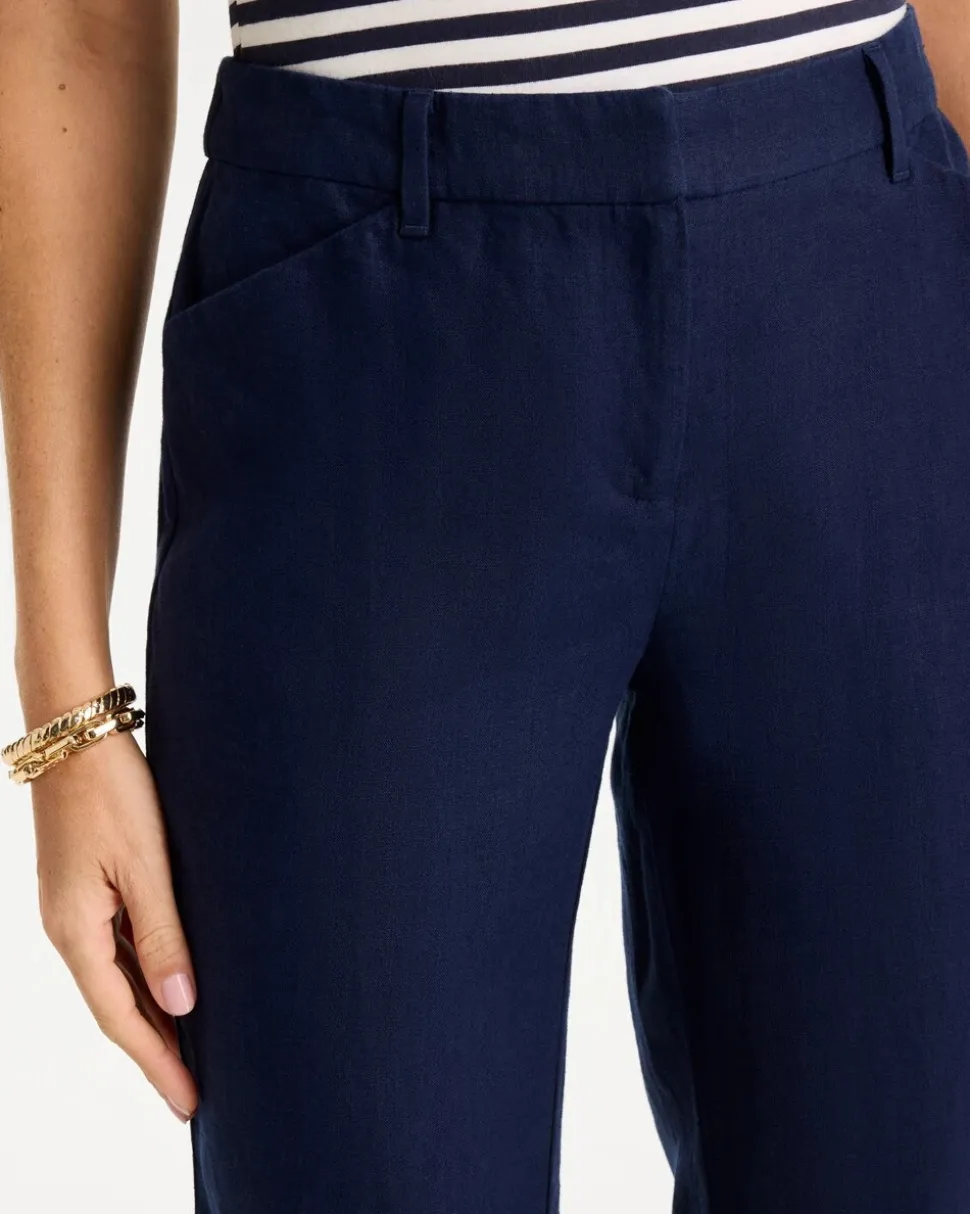 Linen Fly Front Pants