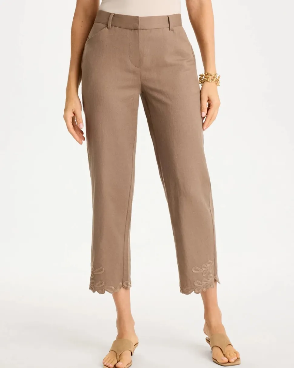 Linen Fly Front Pants