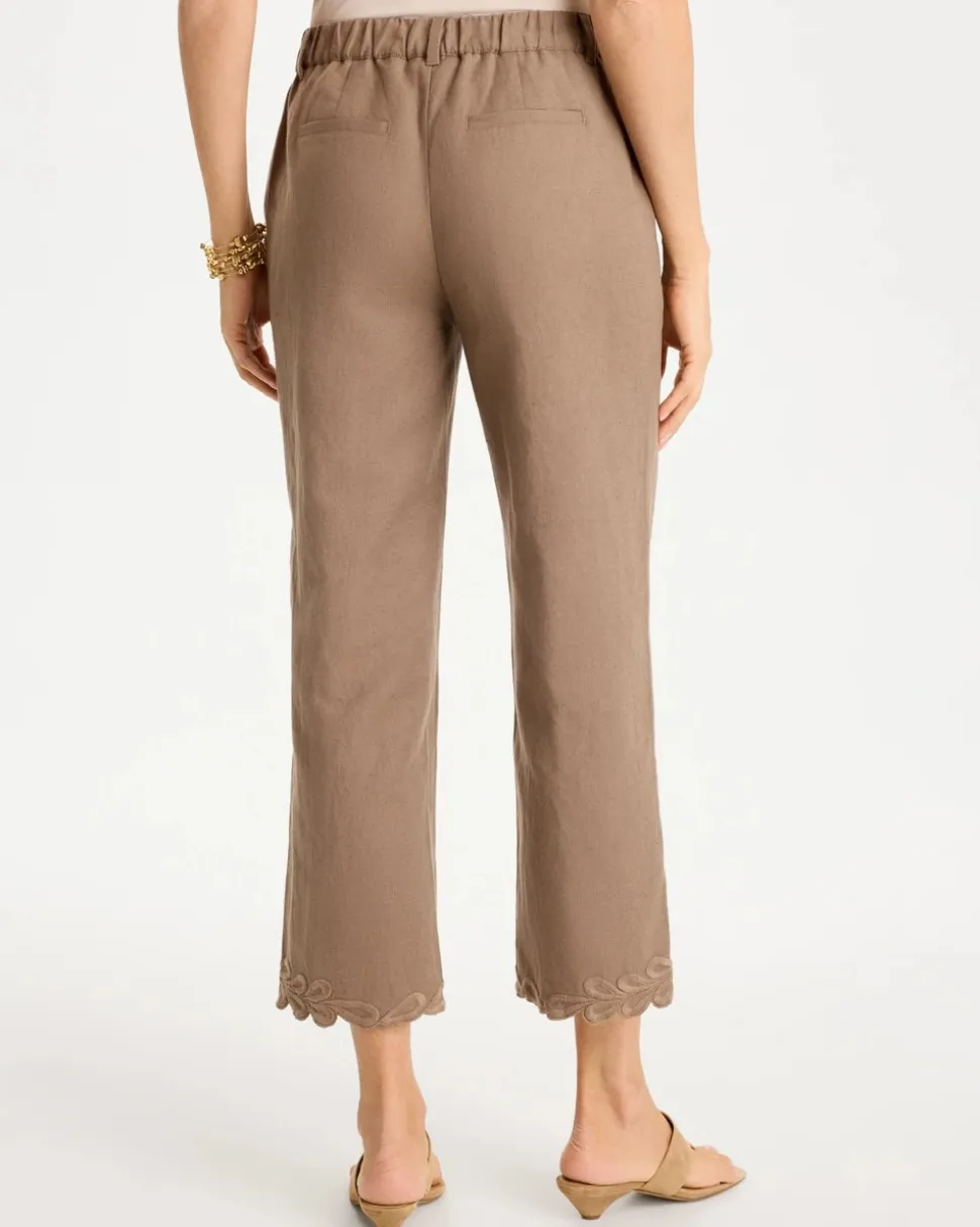 Linen Fly Front Pants