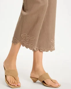 Linen Fly Front Pants