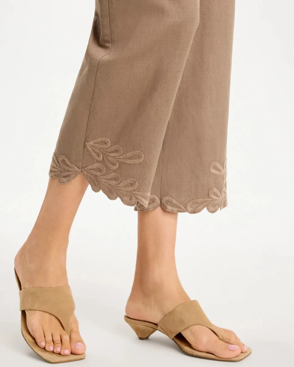 Linen Fly Front Pants