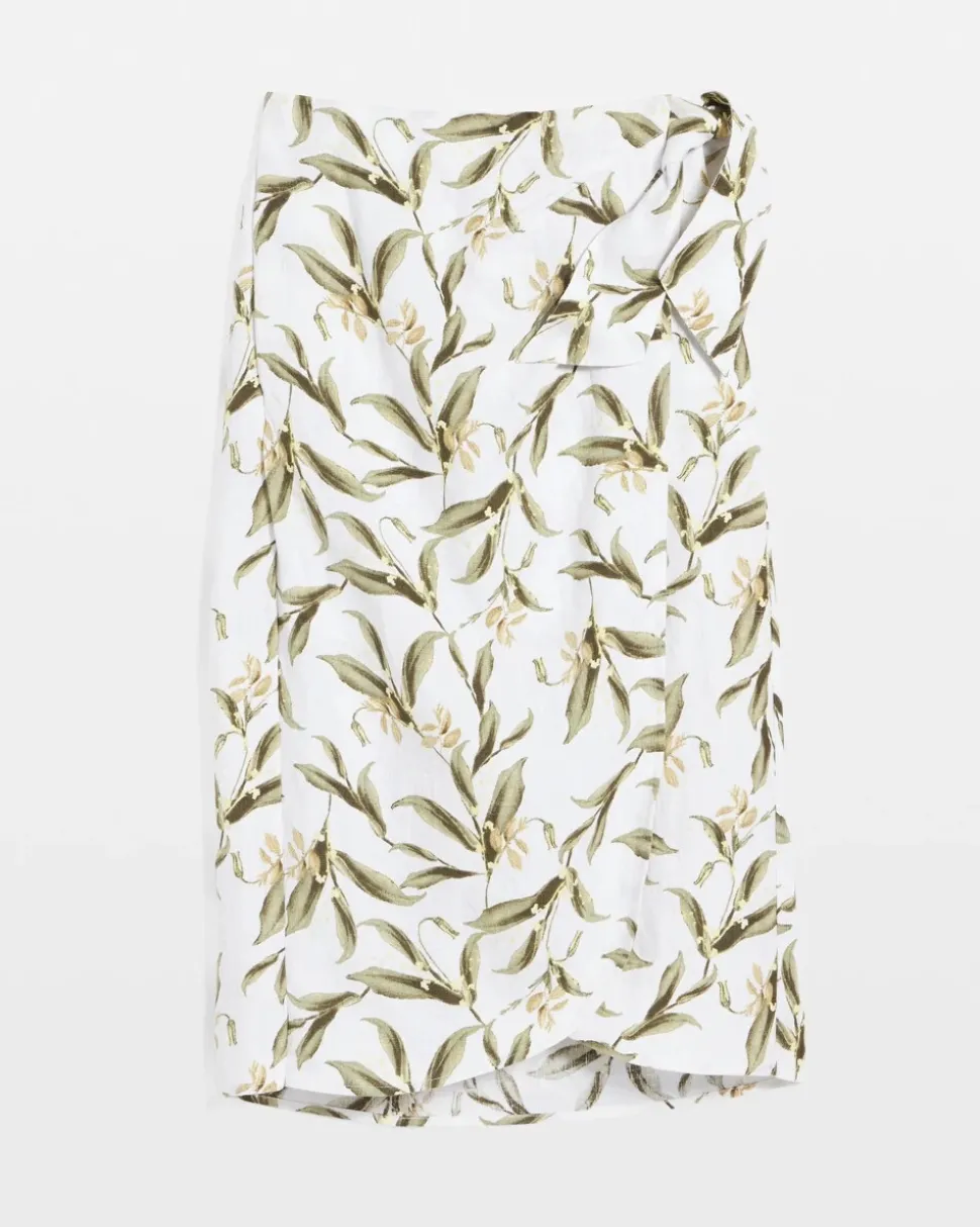 Linen Midi Wrap Skirt