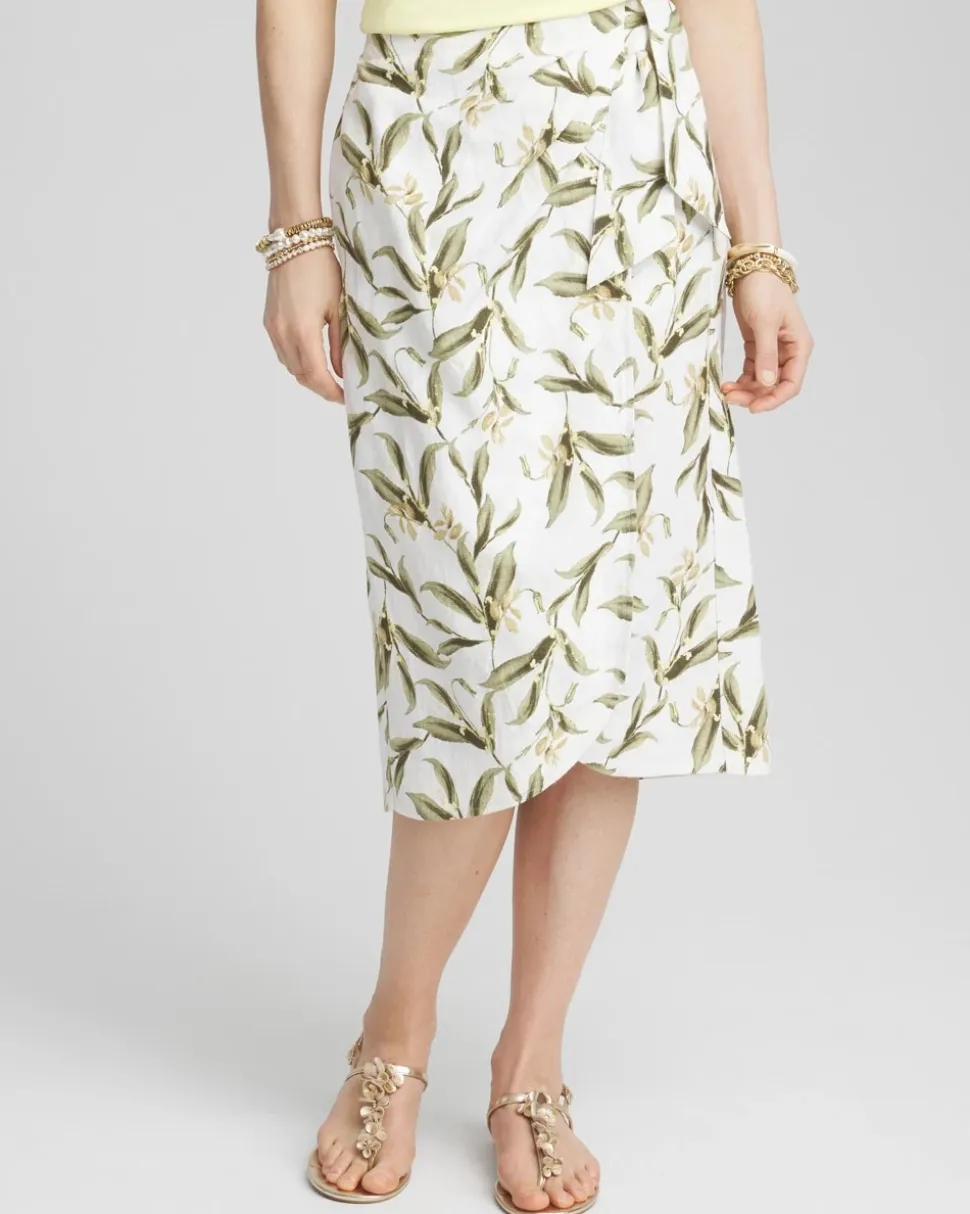 Linen Midi Wrap Skirt