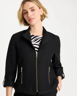 Linen Moto Jacket