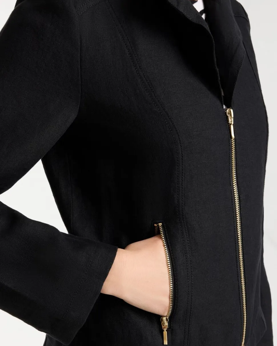 Linen Moto Jacket