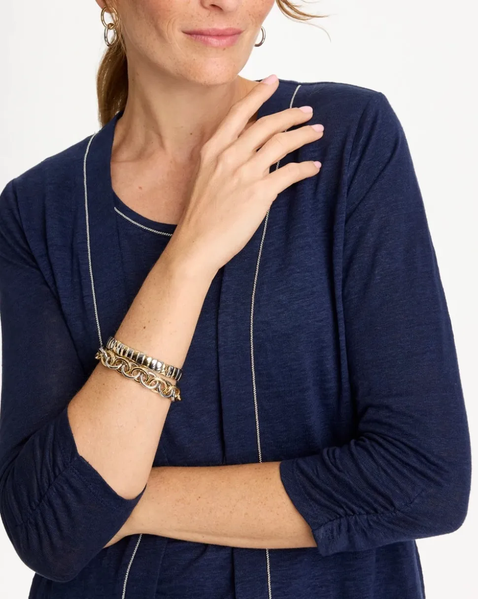 Linen Open Front Cardigan