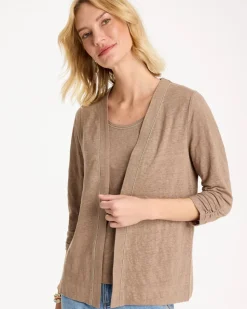 Linen Open Front Cardigan