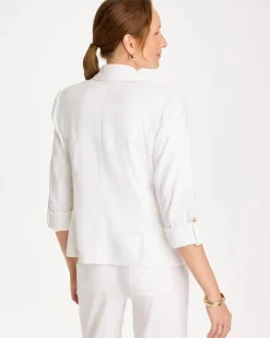 Linen Roll Sleeve Blazer