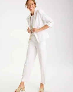 Linen Roll Sleeve Blazer