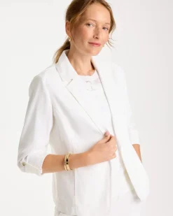 Linen Roll Sleeve Blazer