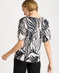 Linen Ruched Palm Tee