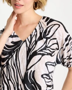 Linen Ruched Palm Tee