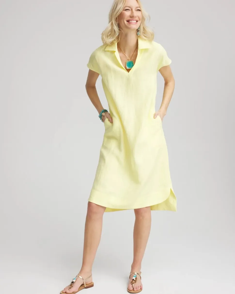 Linen Short-Sleeve Dress