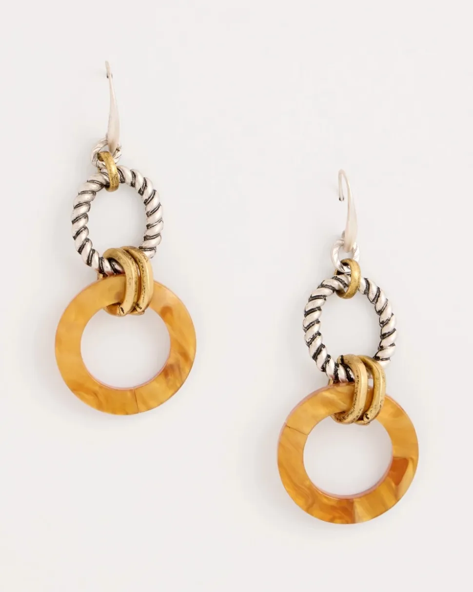 Linked Resin Drop Earrings