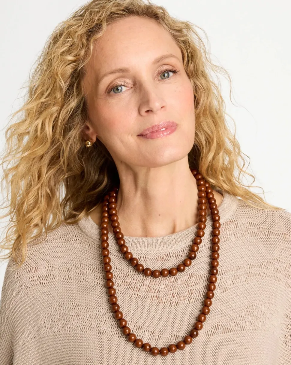 Long Beaded Single-Strand Necklace
