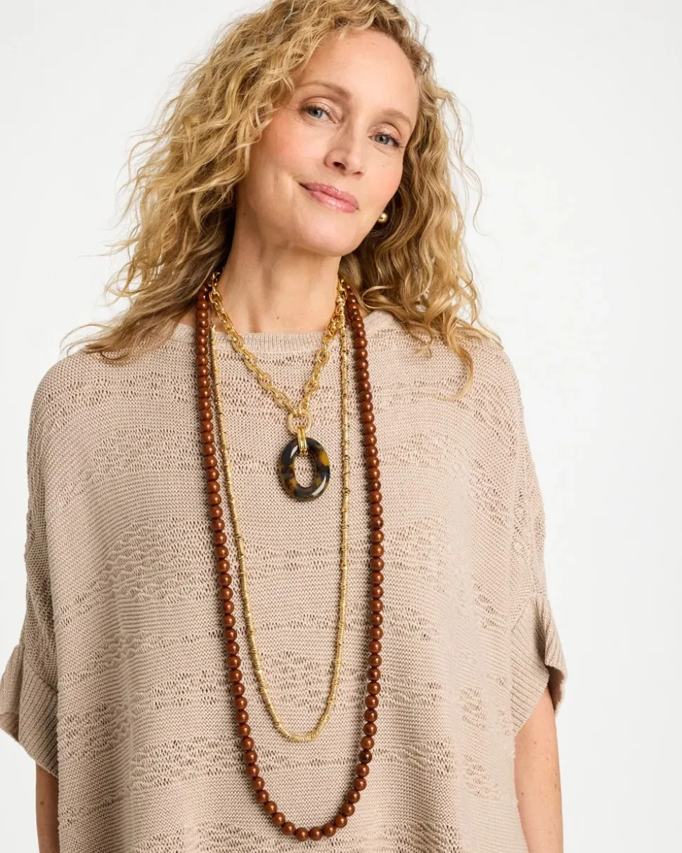 Long Beaded Single-Strand Necklace