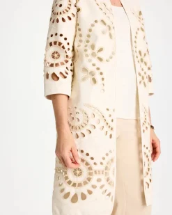 Long Faux Leather Kimono