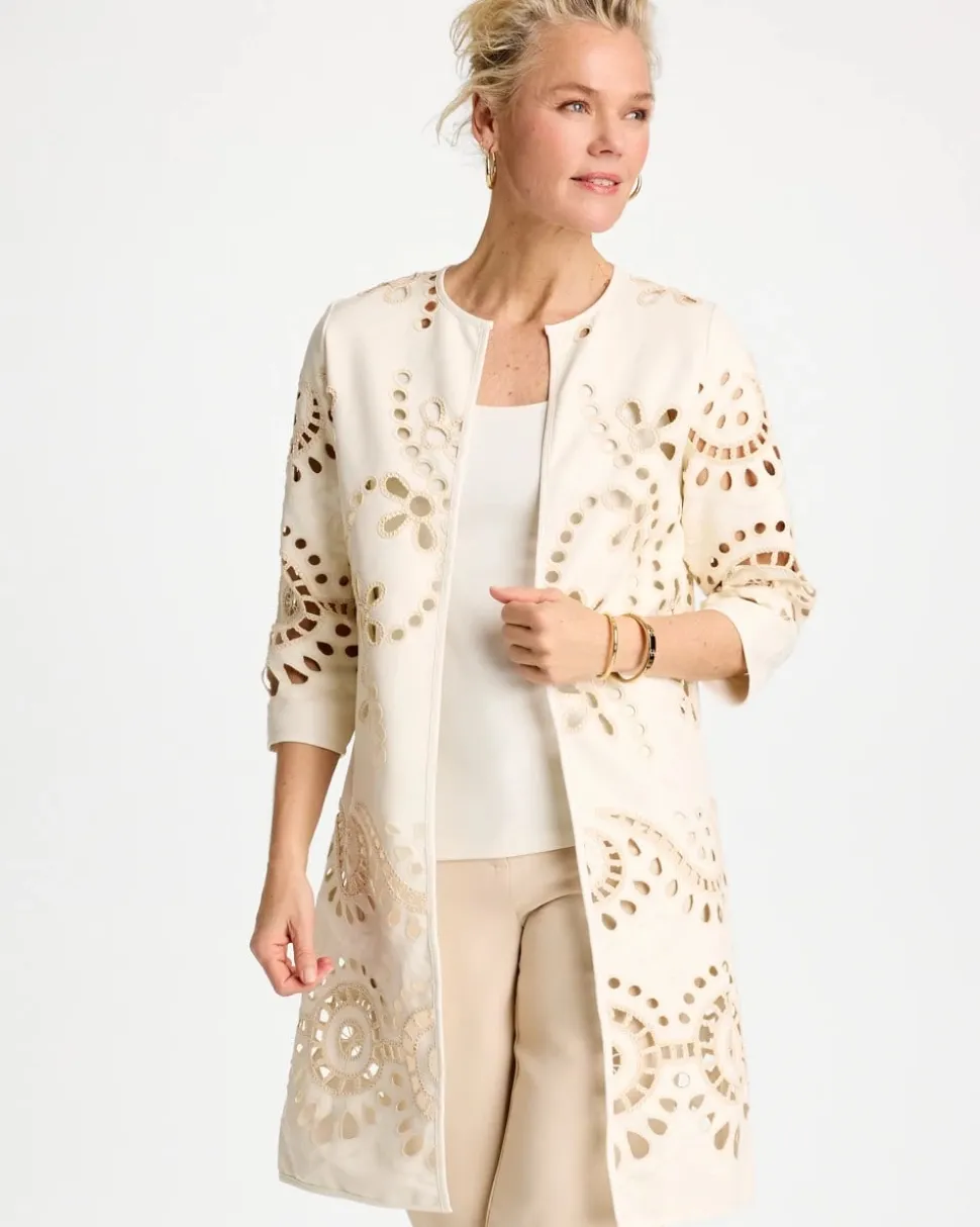 Long Faux Leather Kimono