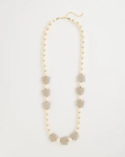 Long Geo Beaded Necklace