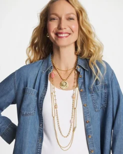 Long Gold Ball Chain Single Strand