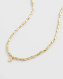 Long Goldtone Seed Bead Necklace