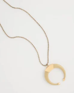 Long Horn Pendant Necklace