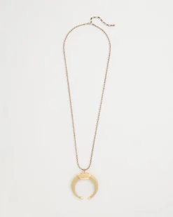 Long Horn Pendant Necklace