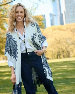 Long Knit Fringed Ruana