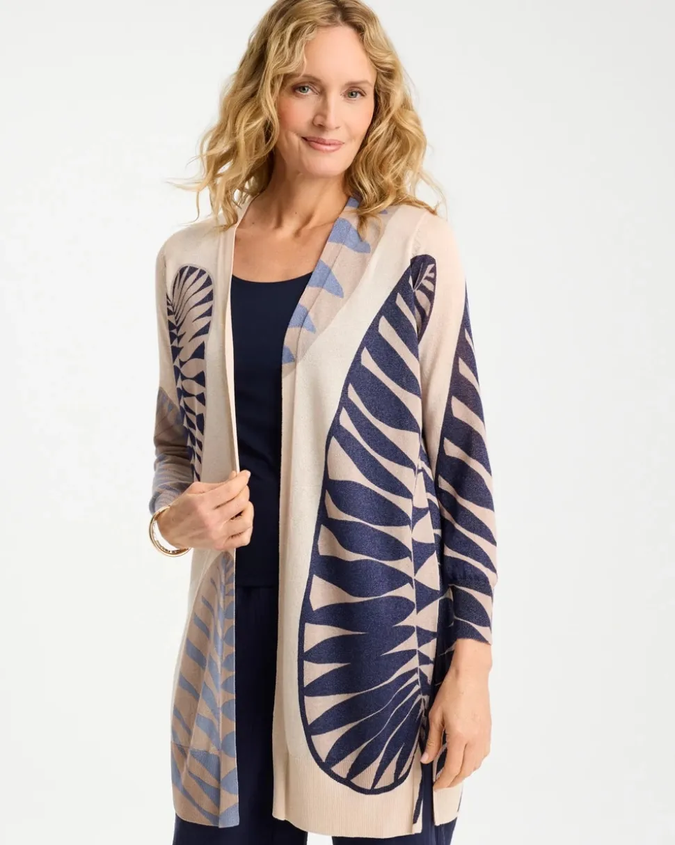 Long Leaf Print Summer Romance Cardigan