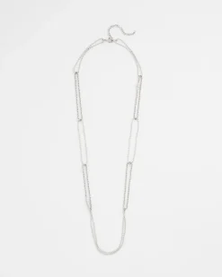Long Silver Ball Chain Single Strand