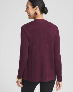 Lurex Ribbed Cardigan