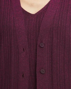 Lurex Ribbed Cardigan