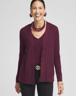 Lurex Ribbed Cardigan